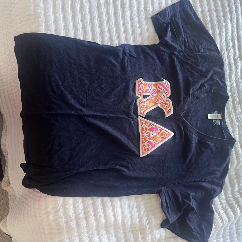 Kappa Delta Navy Letter V Kneck shirt